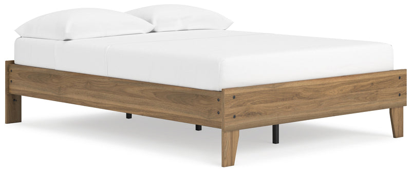 Deanlow Full Platform Bed with Dresser and 2 Nightstands in Honey - PKG017192