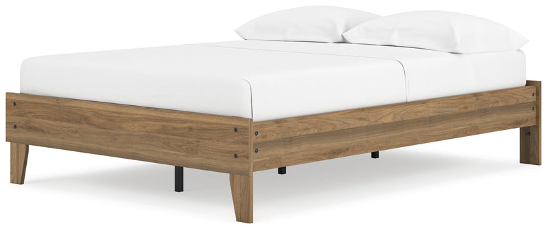 Deanlow Full Platform Bed with Dresser and 2 Nightstands in Honey - PKG017192
