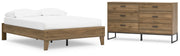 Deanlow Full Platform Bed with Dresser in Honey - PKG017191