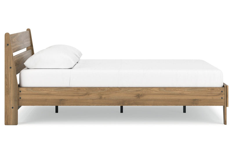 Deanlow Honey Queen Platform Panel Bed - DMV FurnitureQueen Bed
