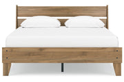 Deanlow Honey Queen Platform Panel Bed - DMV FurnitureQueen Bed