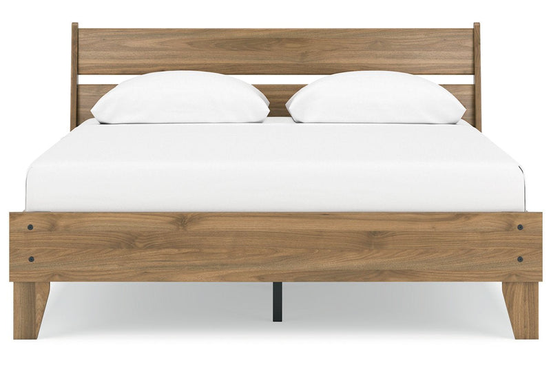 Deanlow Honey Queen Platform Panel Bed - DMV FurnitureQueen Bed