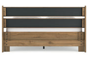 Deanlow Honey Queen Platform Panel Bed - DMV FurnitureQueen Bed