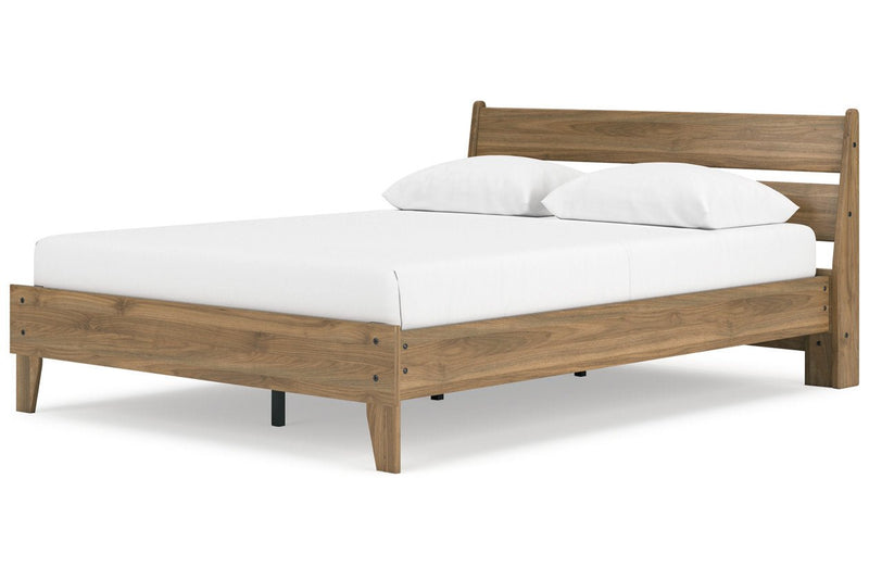 Deanlow Honey Queen Platform Panel Bed - DMV FurnitureQueen Bed