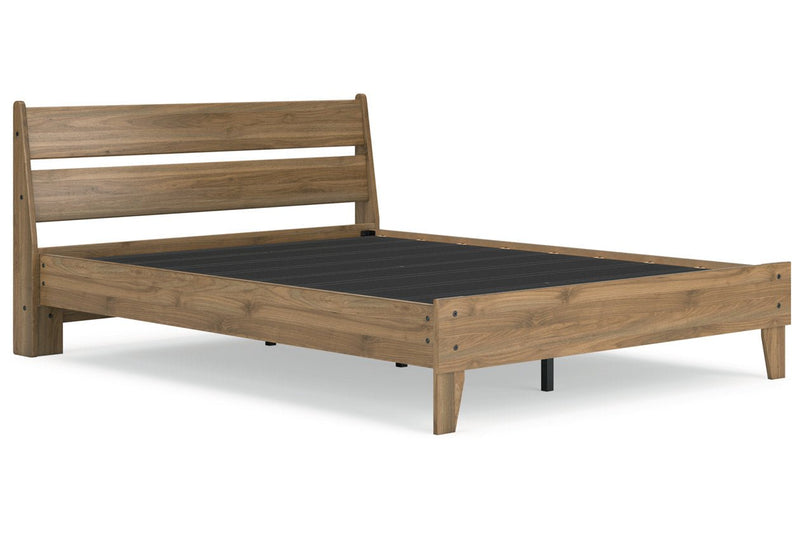 Deanlow Honey Queen Platform Panel Bed - DMV FurnitureQueen Bed