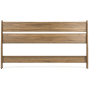 Deanlow Queen Panel Headboard with Dresser and 2 Nightstands in Honey - PKG017262