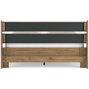 Deanlow Queen Panel Headboard with Dresser and 2 Nightstands in Honey - PKG017262