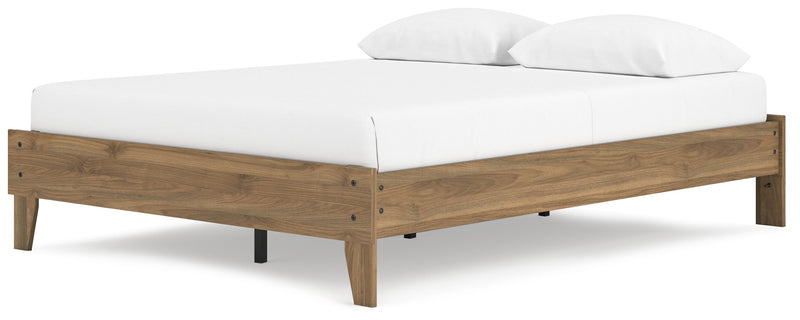 Deanlow Queen Platform Bed with Dresser and Nightstand in Honey - PKG017272