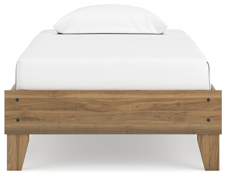 Deanlow Twin Platform Bed with Dresser and 2 Nightstands in Honey - PKG017185