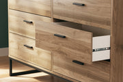 Deanlow Twin Platform Bed with Dresser in Honey - PKG017184