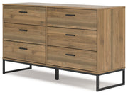 Deanlow Twin Platform Bed with Dresser in Honey - PKG017184