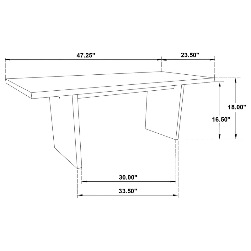 Decker 47-Inch Rectangular Cocktail Coffee Table Black - 706478
