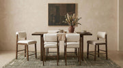 Decker 7-piece 70-inch Counter Height Dining Set Cream and Walnut - 193958WAL-S7B