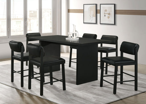 Decker 7-piece 70-inch Rectangular Counter Height Dining Set Black - 193958BLK-S7C