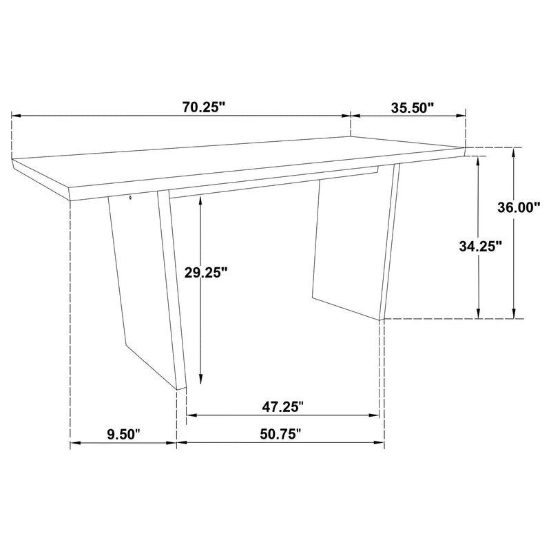 Decker 7-piece 70-inch Rectangular Counter Height Dining Set Cream and Black - 193958BLK-S7B
