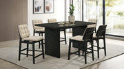 Decker 7-piece 70-inch Rectangular Counter Height Dining Set Cream and Black - 193958BLK-S7D