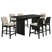 Decker 7-piece 70-inch Rectangular Counter Height Dining Set Cream and Black - 193958BLK-S7D