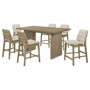 Decker 7-piece 70-inch Rectangular Counter Height Dining Set Cream and Natural Oak - 193958NAT-S7D