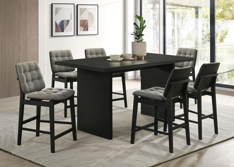 Decker 7-piece 70-inch Rectangular Counter Height Dining Set Grey and Black - 193958BLK-S7E
