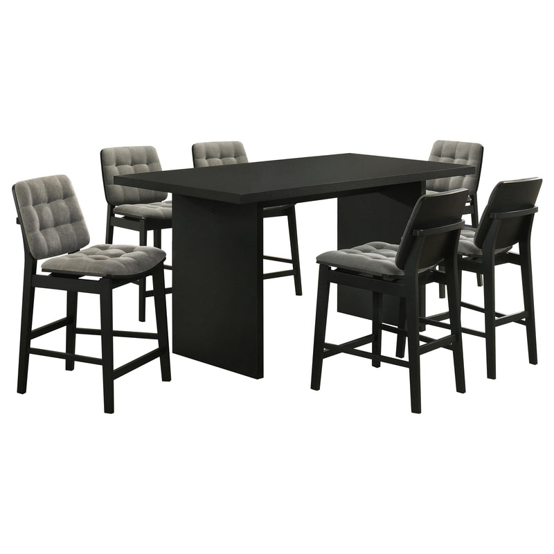 Decker 7-piece 70-inch Rectangular Counter Height Dining Set Grey and Black - 193958BLK-S7E