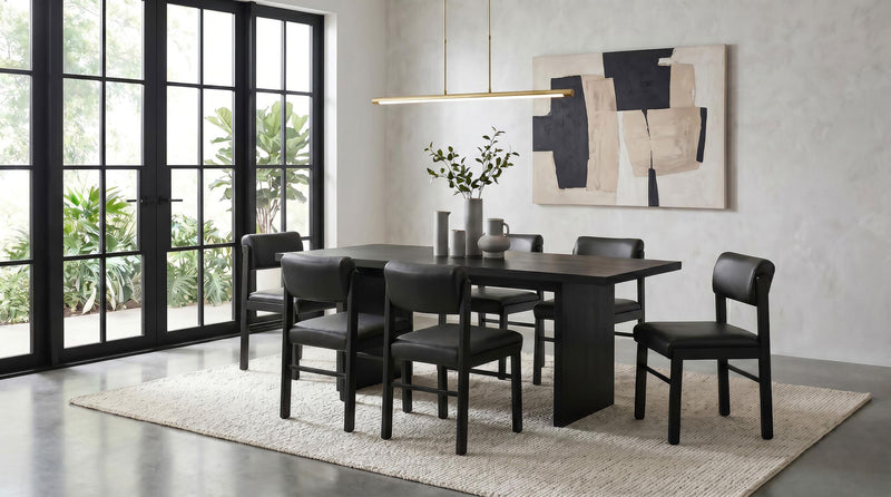 Decker 7-piece 82-inch Rectangular Dining Set Black - 193951BLK-S7C