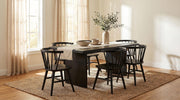 Decker 7-piece 82-inch Rectangular Dining Set Black - 193951BLK-S7F
