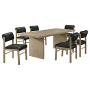 Decker 7-piece 82-inch Rectangular Dining Set Black and Natural Oak - 193951NAT-S7C