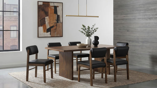 Decker 7-piece 82-inch Rectangular Dining Set Black and Walnut - 193951WAL-S7C