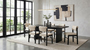 Decker 7-piece 82-inch Rectangular Dining Set Cream and Black - 193951BLK-S7B