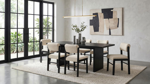 Decker 7-piece 82-inch Rectangular Dining Set Cream and Black - 193951BLK-S7B