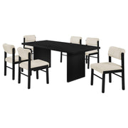 Decker 7-piece 82-inch Rectangular Dining Set Cream and Black - 193951BLK-S7B