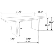 Decker 7-piece 82-inch Rectangular Dining Set Cream and Black - 193951BLK-S7D