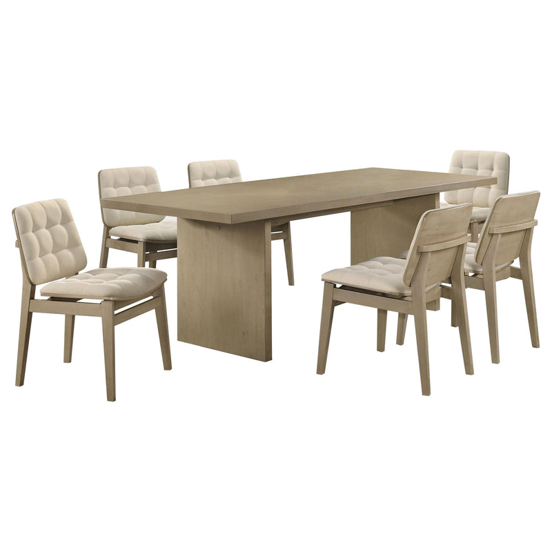 Decker 7-piece 82-inch Rectangular Dining Set Cream and Natural Oak - 193951NAT-S7D