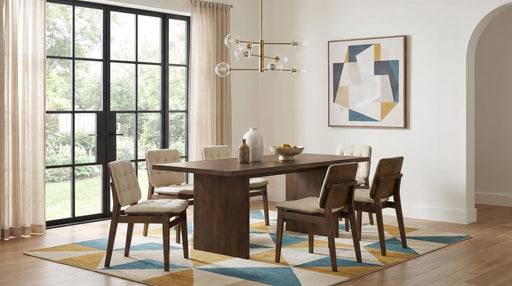 Decker 7-piece 82-inch Rectangular Dining Set Cream and Walnut - 193951WAL-S7D