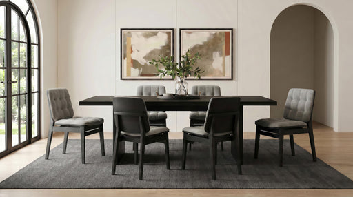 Decker 7-piece 82-inch Rectangular Dining Set Grey and Black - 193951BLK-S7E