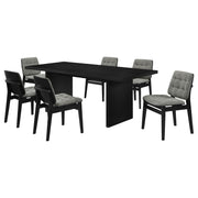 Decker 7-piece 82-inch Rectangular Dining Set Grey and Black - 193951BLK-S7E