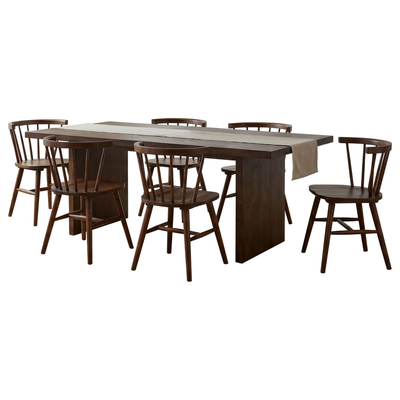 Decker 7-piece 82-inch Rectangular Dining Set Walnut - 193951WAL-S7F