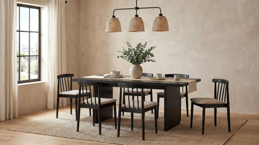 Decker 7-piece 82-inch Rectangular Dining Set Wheat and Black - 193951BLK-S7A