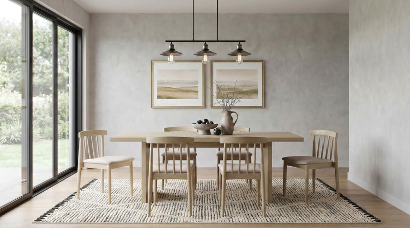 Decker 7-piece 82-inch Rectangular Dining Set Wheat and Natural Oak - 193951NAT-S7A