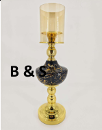 DECO7 5 X 5 X 19 IRON  + CERAMIC  CANDLE HOLDER - 210000007535
