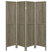 Deepika 4-Panel Room Divider Folding Screen Grey Driftwood - 961415