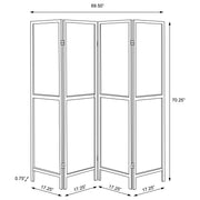 Deepika 4-Panel Room Divider Folding Screen Rustic Nutmeg - 961413