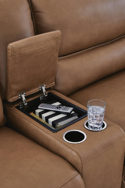DeepWakes Caramel 5-Piece Power Reclining Sectional with Chaise - PCU62606S16