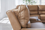 DeepWakes Caramel 6-Piece Power Reclining Sectional with Chaise - PCU62606S6