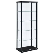 Delphinium 4-Shelf Clear Glass Curio Display Cabinet Black - 950170