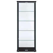 Delphinium 4-Shelf Clear Glass Curio Display Cabinet Black - 950170