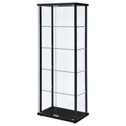 Delphinium 4-Shelf Clear Glass Curio Display Cabinet Black - 950170