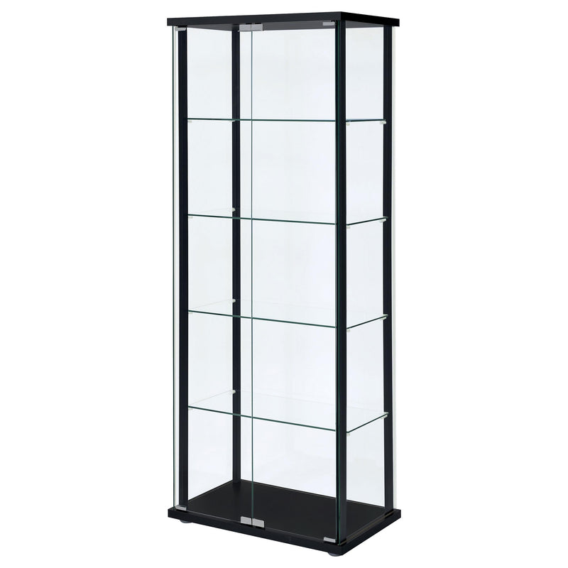 Delphinium 4-Shelf Clear Glass Curio Display Cabinet Black - 950170