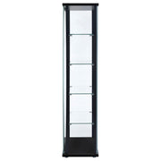 Delphinium 4-Shelf Clear Glass Curio Display Cabinet Black - 950170