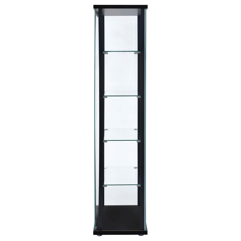 Delphinium 4-Shelf Clear Glass Curio Display Cabinet Black - 950170